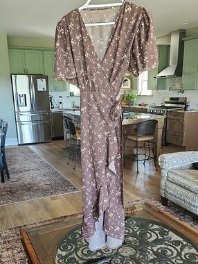 NWOT Floral Wrap Dress